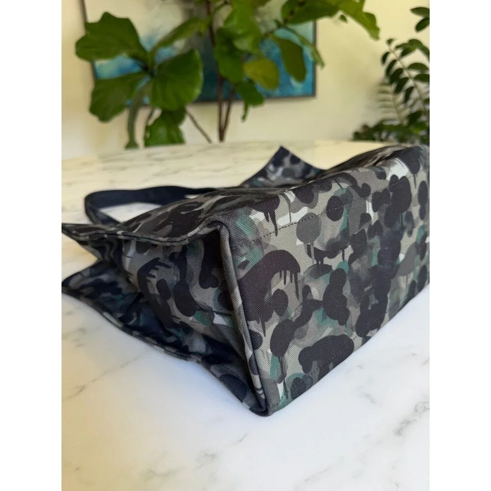 Coach Recycled Canvas Tote 42 With Camo Print And Rexy CF079 Green Black Gray